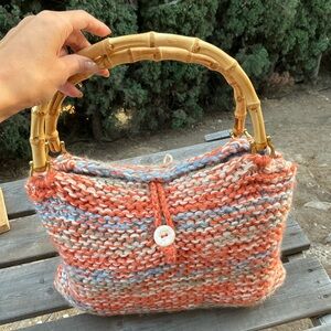 Vintage Hand Made Bamboo Yarn bag /purse